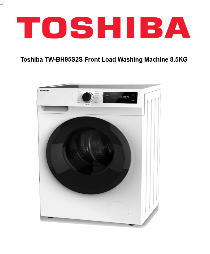 Toshiba TWBH95S2S 8.5KG Front Load Washing Machine COMFYMALL